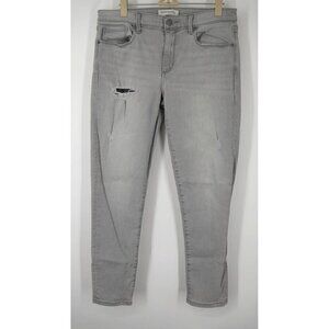 NWOT Banana Republic Grey Mid Rise Skinny Ankle Distressed Jeans 30